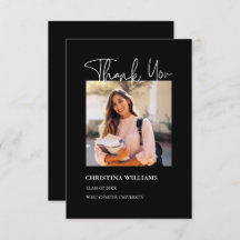 Modern Black Photo Afstuderen Hartelijk dank