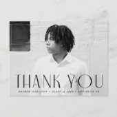 Modern Black Photo Afstuderen Hartelijk dank Briefkaart (Voorkant)