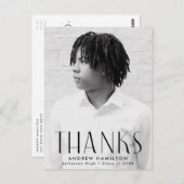 Modern Black Photo Afstuderen Hartelijk dank Briefkaart (Voorkant / Achterkant)