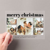 Modern Black Photo Collage Christmas Holiday  Card Acryl Uitnodigingen (Insitu (Draagbaar))