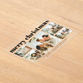 Modern Black Photo Collage Christmas Holiday  Card Acryl Uitnodigingen (Laagn)