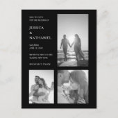 Modern Black Photo Collage Wedding Save the Date Aankondigingskaart (Voorkant)
