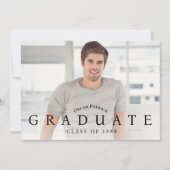 Modern Black Photo Graduation Party Kaart (Voorkant)