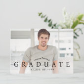 Modern Black Photo Graduation Party Kaart (Staand voorkant)