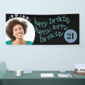 Modern Black Photo Happy Birthday Spandoek (Beurs)