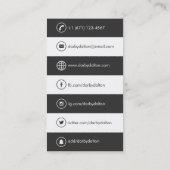 Modern Black Photo Social Media Visitekaartje (Achterkant)