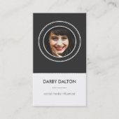 Modern Black Photo Social Media Visitekaartje (Voorkant)