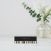 Modern, Black, Piano Keys, muzieleraar Mini Visitekaartje (Staand voorkant)