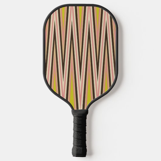 Modern Black Pink Chevron Pattern Pickleball Paddle (Achterkant)