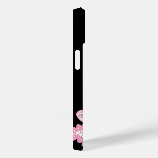 Modern Black Pink Flamingo Case-Mate iPhone Case (Achterkant / Rechts)