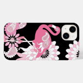 Modern Black Pink Flamingo Case-Mate iPhone Case (Achterkant (horizontaal))