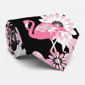 Modern Black Pink Flamingo Stropdas (Opgerold)