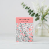 Modern Black Pink Marble Jewelry Display Card Visitekaartje (Staand voorkant)