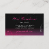 Modern Black Pink Paars Sparkle Diamonds Monogram Visitekaartje (Achterkant)