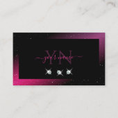 Modern Black Pink Paars Sparkle Diamonds Monogram Visitekaartje (Voorkant)