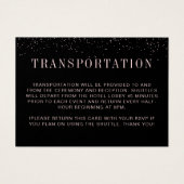 Modern Black Pink Wedding Transport Kaart (Voorkant)