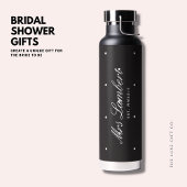 Modern Black Polka Dot Bride tot waterfles