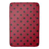 Modern Black Polka Dots on Red Badmat (Voorkant Verticaal)