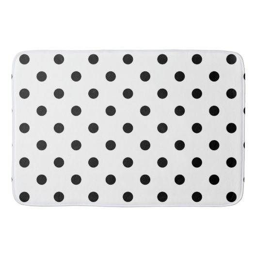 Modern Black Polka Dots on White Badmat (Voorkant)