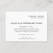 Modern Black Power Pressure Wash  Visitekaartje (Achterkant)