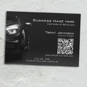 Modern Black Pressure Wash Car Detailing QR Visitekaartje