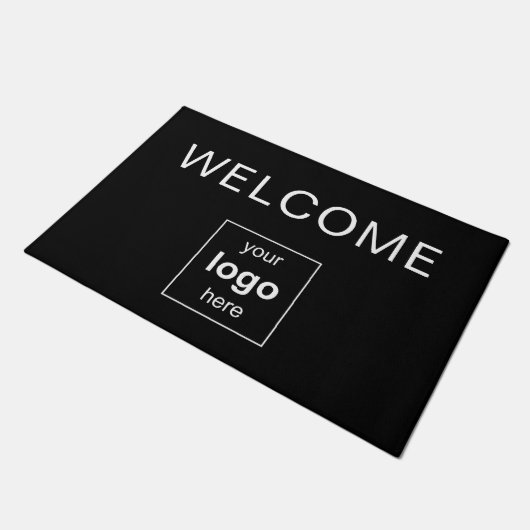 Modern Black Professional Business Logo Deurmat (Schuin)