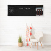 Modern Black Professional Business Logo Display Spandoek (Insitu)