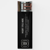 Modern Black Professional Business Logo Display Spandoek (Verticaal)