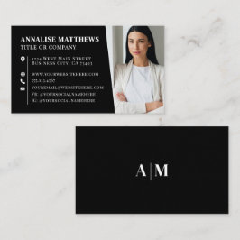 Modern Black Professional Photo Visitekaartje
