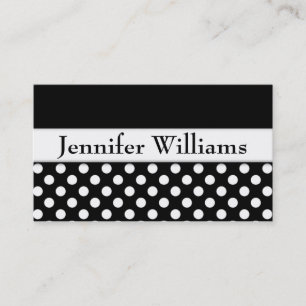 Modern Black Professional Polka Dot Visitekaartje