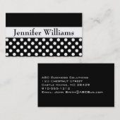 Modern Black Professional Polka Dot Visitekaartje (Voorkant / Achterkant)