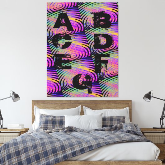 Modern - BLACK-PURPL-GREEN-Zeer Nice Canvas afdruk (Insitu (Slaapkamer))