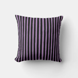 Modern, Black Purple Stripes Kussen