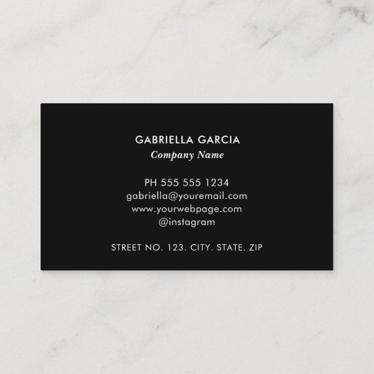 Modern Black QR Code Logo Visitekaartje (Achterkant)