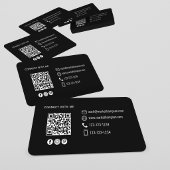 Modern Black QR Code Photo Contact Card Visitekaartje