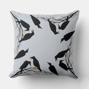 Modern Black Ravens Minimalist Pattern Kussen