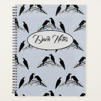 Modern Black Ravens Minimalist Pattern Planner