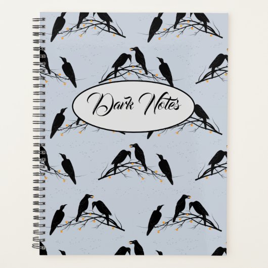 Modern Black Ravens Minimalist Pattern Planner (Voorkant)
