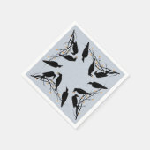 Modern Black Ravens Minimalist Pattern Servet (Hoek)