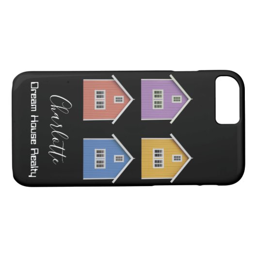 Modern Black Real Estate Agent Case-Mate iPhone Case (Achterkant (Horizontaal))