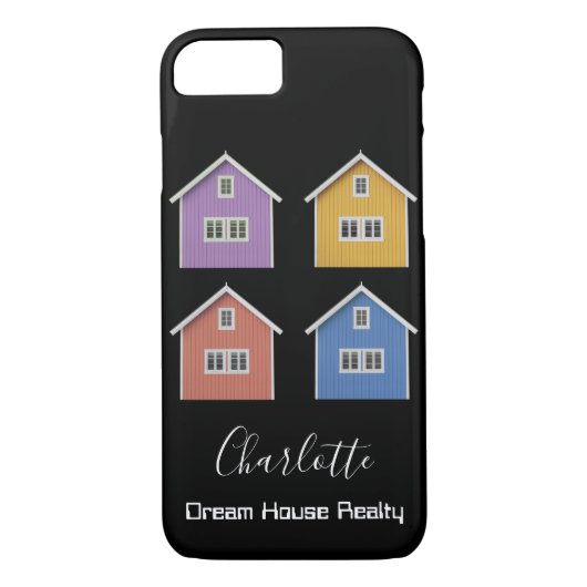 Modern Black Real Estate Agent Case-Mate iPhone Case (Achterkant)