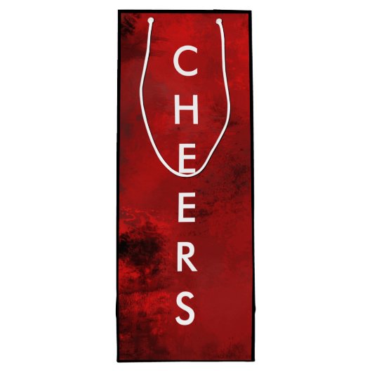 Modern Black & Red Abstract - Cheers Wijn Cadeautas (Achterkant)