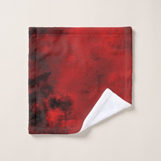 Modern Black & Red Abstract - donker mysterieus Bad Handdoek (Wasdoekje)