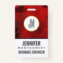 Modern Black & Red Abstract - donker mysterieus Badge