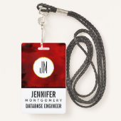 Modern Black & Red Abstract - donker mysterieus Badge (Achterkant met draagriem)