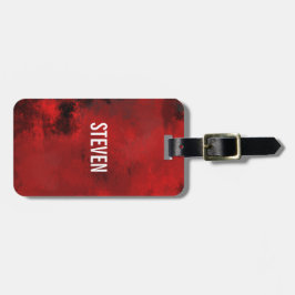 Modern Black & Red Abstract - donker mysterieus Bagagelabel