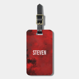 Modern Black & Red Abstract - donker mysterieus Bagagelabel