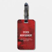 Modern Black & Red Abstract - donker mysterieus Bagagelabel (Achterkant verticaal)