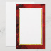 Modern Black & Red Abstract - donker mysterieus Briefpapier (Voorkant / Achterkant)