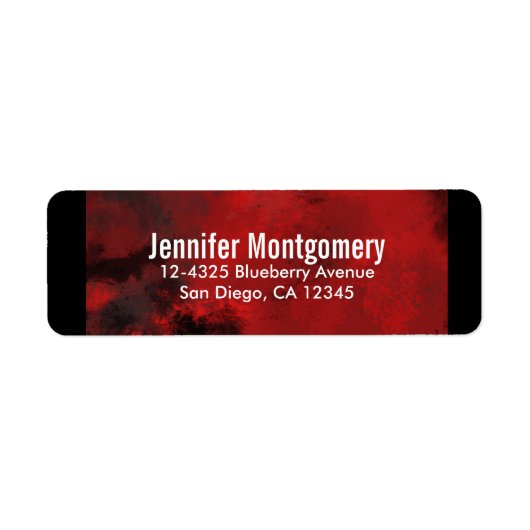 Modern Black & Red Abstract - donker mysterieus Etiket (Voorkant)